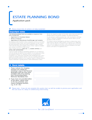 Estate Planning Bond Application