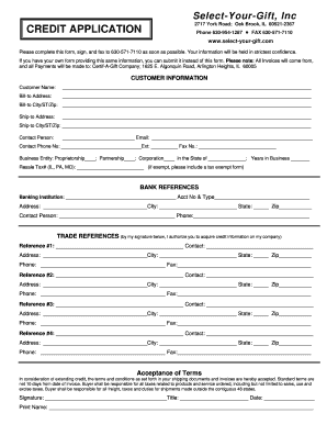 Credit Application Form