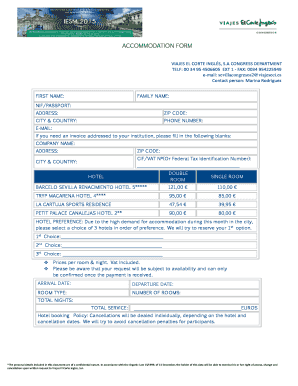 Formulario de Alojamiento