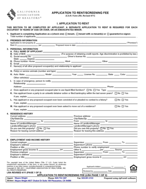 California Rental Application Form