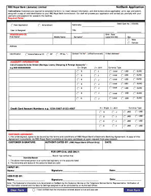 RBC Royal Bank Jamaica NetBank Application