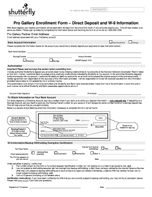 Pro Gallery Enrollment Form