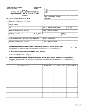 FCC 317 Annual DTV Ancillary/Supplementary Services Report