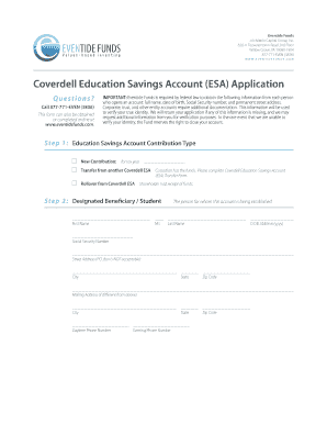 Coverdell Education Savings Account Application