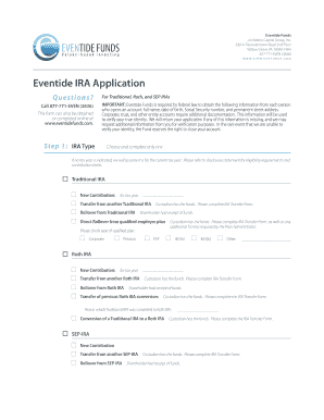 Eventide IRA Application Form