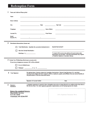 Redemption Form