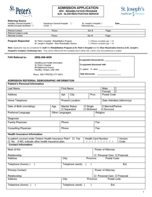 St. Joseph’s Hospital Slow Reactivation Service Application