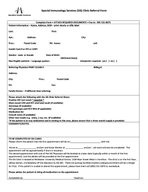 SIS Clinic Referral Form