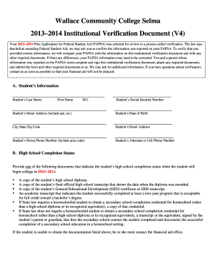 Wallace Community College Verification Document