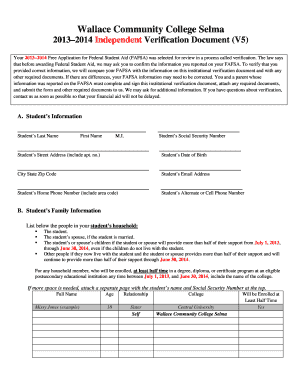 Wallace Community College Verification Document