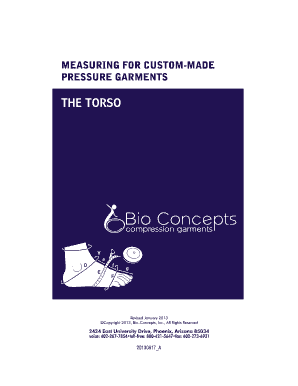 Custom Pressure Garment Measurement Form