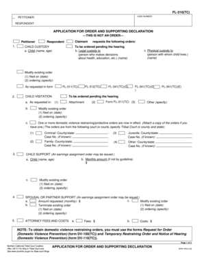 Application for Order and Supporting Declaration