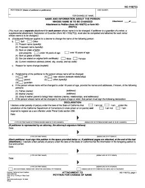 California Change of Name Petition