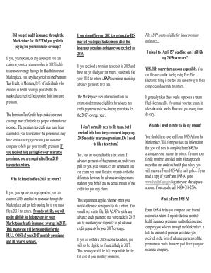 2015 Health Insurance Tax Return Guide