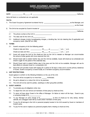 Guest Occupancy Agreement