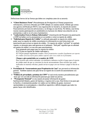 Formulario de Divulgación al Cliente