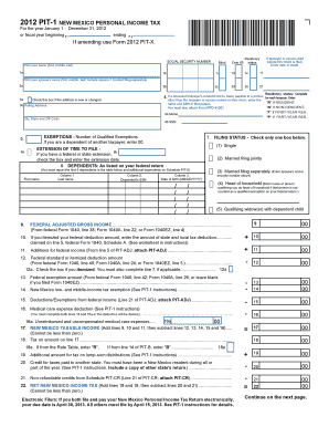 New Mexico Personal Income Tax Form 2012