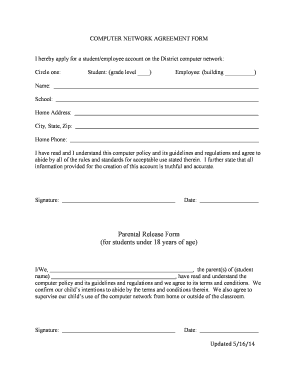 Computer Network Agreement Form