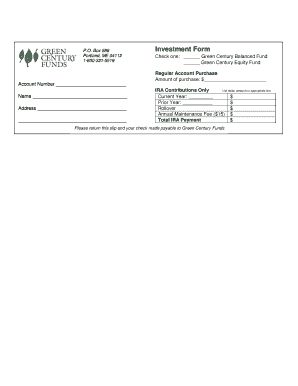 Green Century Fund Investment Form