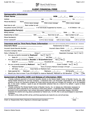 Client Financial Form