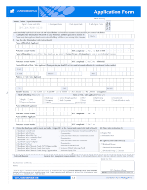 Sundaram Mutual Fund Application Form