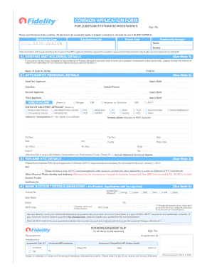 Fidelity Mutual Fund Investment Application Form