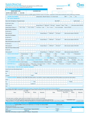 Deutsche Mutual Fund Application Form