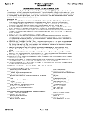 Indiana Onsite Sewage System Inspection Form
