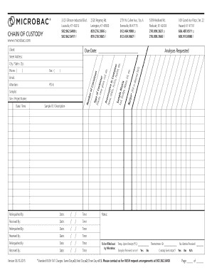 Chain of Custody Form