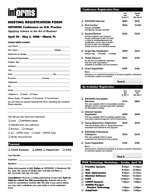 INFORMS Conference Registration Form