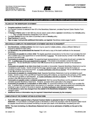 Beneficiary Statement Form