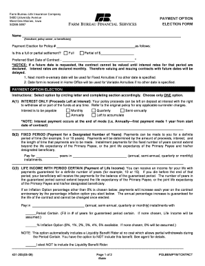 Annuity Payment Option Election Form