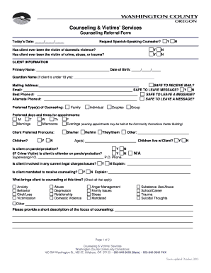 Counseling Referral Form