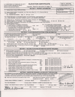 FEMA Elevation Certificate
