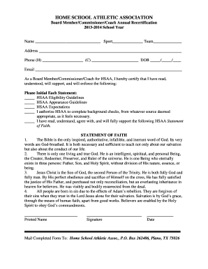 HSAA Board Member/Commissioner/Coach Recertification Form