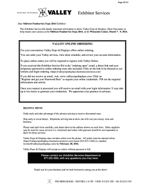 Midwest Foodservice Expo 2016 Exhibitor Service Kit