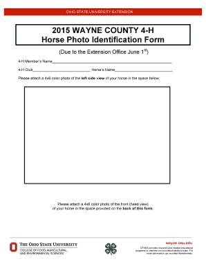 2015 HORSE Photo ID Form - wayneosuedu - wayne osu