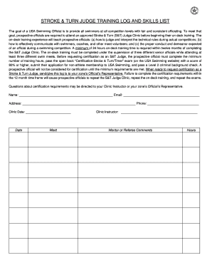 Sign in sheet template word - Stoke Turn Officials Training Log - coloradoswimmingorg