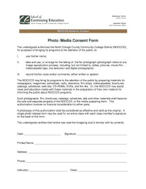 Photo Media Consent Form