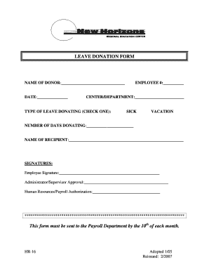 Leave Donation Form