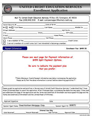 United Credit Education Services Enrollment Application