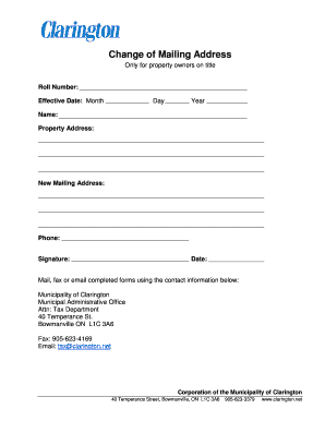 Change of Mailing Address Form