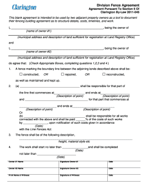 Division Fence Agreement