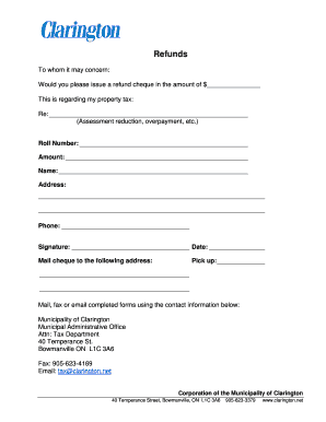 Property Tax Refund Request