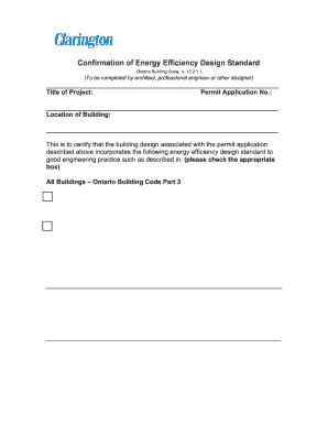 Ontario Energy Efficiency Design Confirmation
