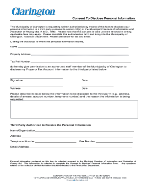 Consent To Disclose Personal Information