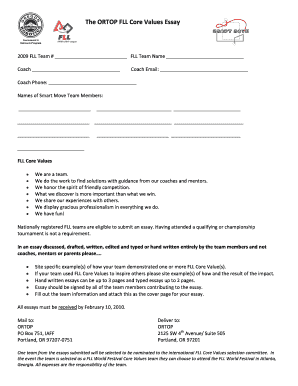 FLL Core Values Essay