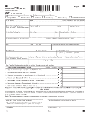 Georgia Form 700 Partnership Tax Return