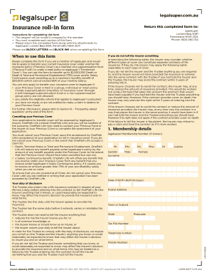 LegalSuper Insurance Roll-In Form