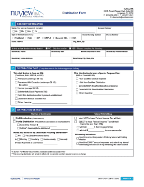 NuView IRA Distribution Form